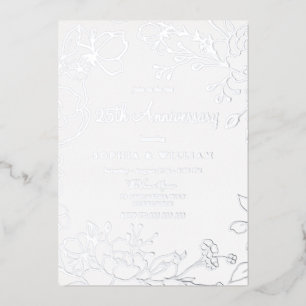 Silberfolie 25. Hochzeitstag  Folieneinladung
