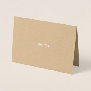 Silberfolie   Kraft Cardstock   'I Adore You' Folienkarte