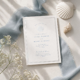 Silberfolie-Küsten-Muschel-Hochzeitseinladung Folieneinladung