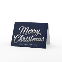 Silberfolie Vintage-Script Frohe Weihnachten