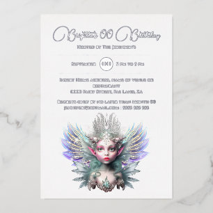 Silberfolieneisfee Königin Kristall Diamant Folieneinladung