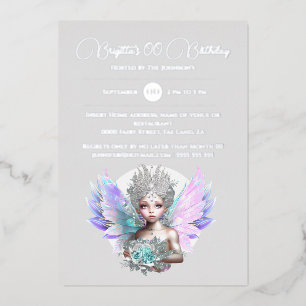 Silberfolienmärchen, Rose der Prinzessin Folieneinladung