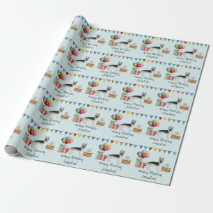 Silberfuchs Deutsche Schäferhunde Farbiger Geburts Geschenkpapier