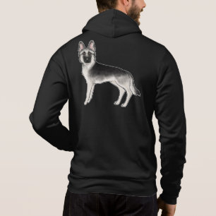 Silberfuchs Deutscher Schäferhund Cartoon GSD Hund Hoodie