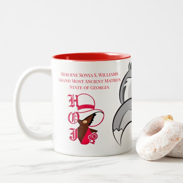 Silberfuchs Zweifarbige Tasse (Mit Donut)