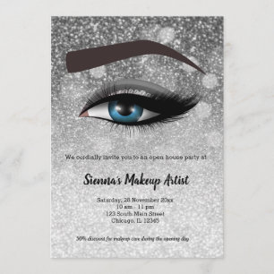 Silberglasanstiche Makeup artist Einladung