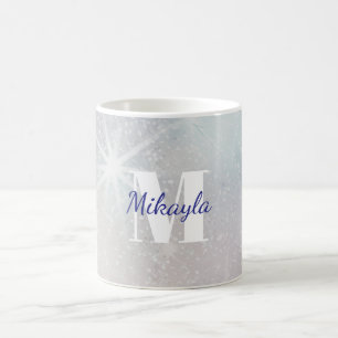 Silberglitter mit Sternen Kaffeetasse