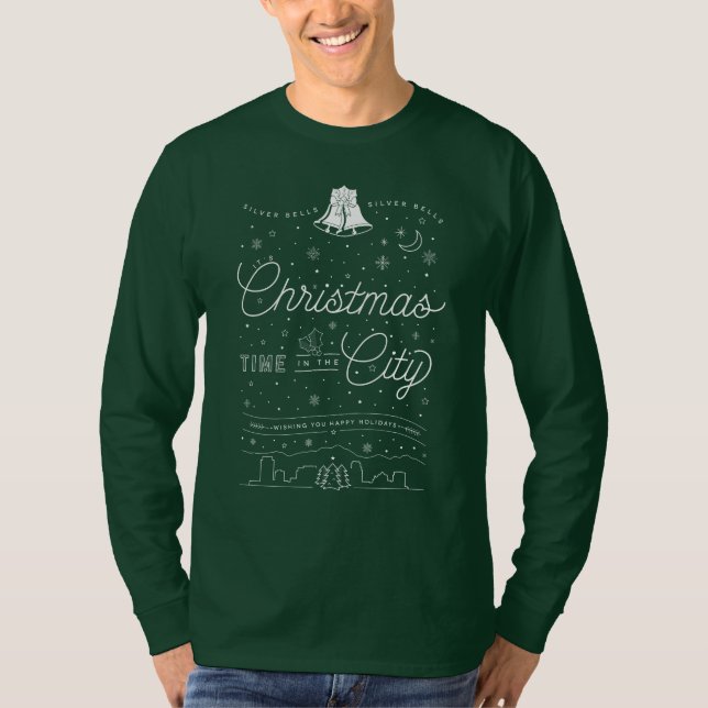 Silberglocke Weihnachtsgeschenk für Männer Langsch T-Shirt (Vorderseite)