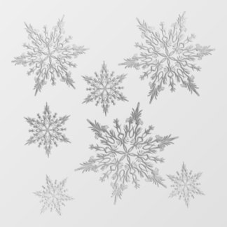 Silberglocken-Schneeflocken Fensteraufkleber