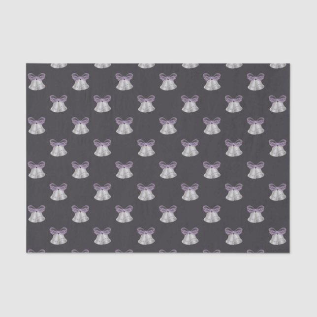 Silberglocken und Lila Bogen Seidenpapier (Vorderseite)