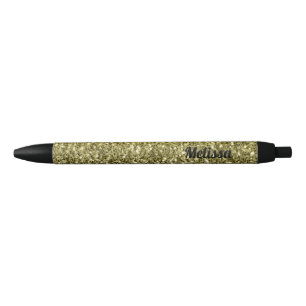 Silbergold dunkle Glitzern Glitzer ombre Monogram Kugelschreiber