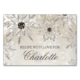 Silbergold Schneeflocke Brautparty Rezept Karte