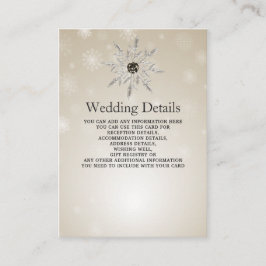 Silbergold Schneeflocken Winter Hochzeit Details K Begleitkarte