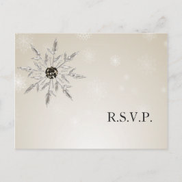 Silbergold Schneeflocken Winterhochzeit Rsvp Card Einladungspostkarte