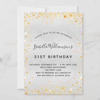 Silbergoldblütenstaub am Geburtstag funkeln Einladung