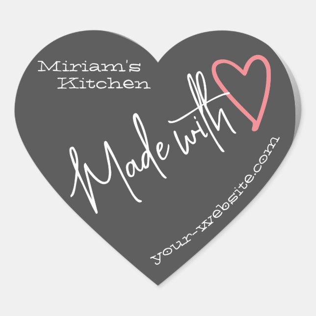 Silbergrau aus der Küche mit Liebe Backen Herz-Aufkleber (Vorderseite)