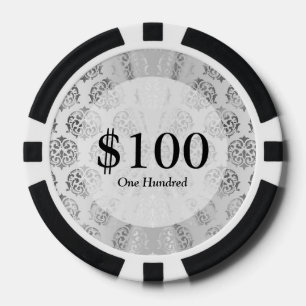 Silbergrau-Damastmuster Pokerchips