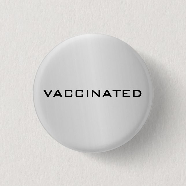 Silbergrau Geimpft Coronavirus-Pandemie Button (Vorderseite)