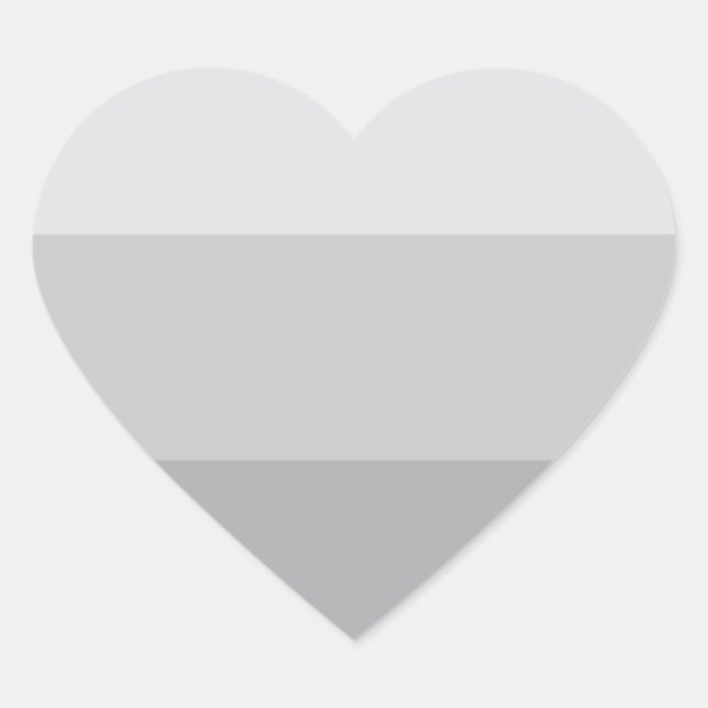 Silbergrau gestreift Herz-Aufkleber (Vorderseite)