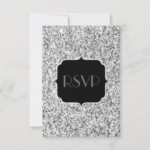 Silbergrau, leicht Glitzer Glitzern Sweet 16 RSVP Karte