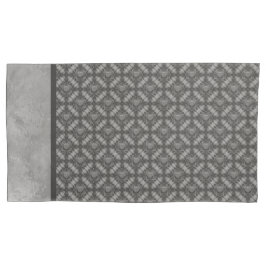 Silbergraue Blume mit Edelmetall-Muster Kissenbezug