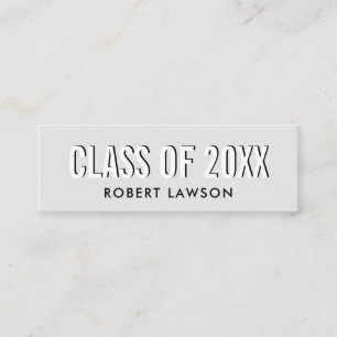 Silbergraue chic Klasse Abschluss Name Karte