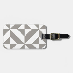 Silbergraue geometrische Art Deco Gepäckanhänger