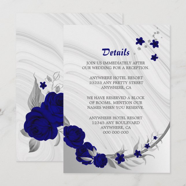 Silbergraue, römisch-römische Marmordetails enclo Begleitkarte (Vorne/Hinten)