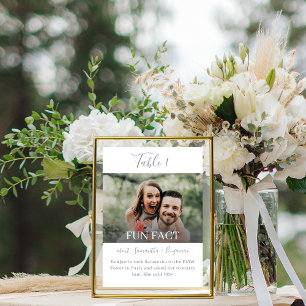 Silbergraue Schrift Lustige Fakten Foto Hochzeit Tischnummer