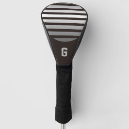 Silbergraue Streifen mit Monogramm Golf Headcover
