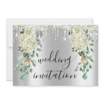 Silbergraue Tropfen Graue Blumenzange Grüne Hochze