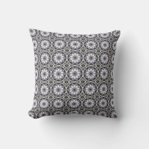 Silbergraue und Lilac Floral Muster Kissen