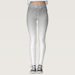 Silbergraue und weiße Leggings Glitzer<br><div class="desc">Imitate silber Glitzer und ombre grau-weiß</div>