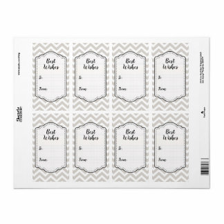 Silbergraue und weiße Zickzack Hochzeitstickermark