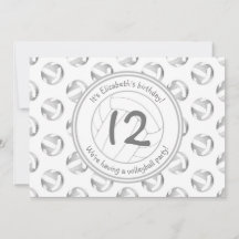 Silbergraue Volleyball-Muster Mädchen Geburtstag