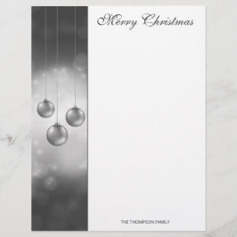 Silbergraue Weihnachtsbaumchen mit individuellem T Briefbogen