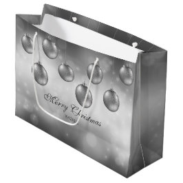 Silbergraue Weihnachtsbaumchen mit individuellem T Große Geschenktüte