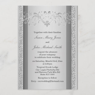 Silbergrauer Hochzeitstag Verlobung Einladung