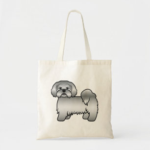 Silbergrauer Lhasa Apso Süßer Cartoon-Hund Tragetasche
