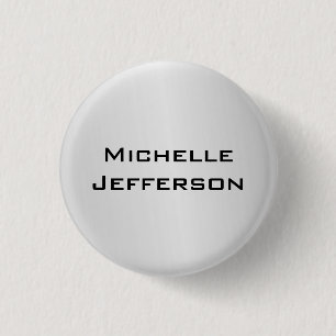 Silbergrauer stilvoller moderner Name Button