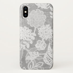 Silbergraues Blumendesign Case-Mate iPhone Hülle