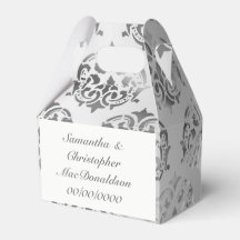 Silbergraues Damastmuster-Hochzeit