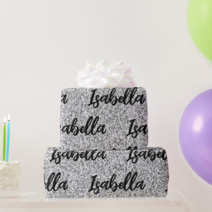 Silbergraues Lichtglitzern funkelt Benutzerdefinie Geschenkpapier