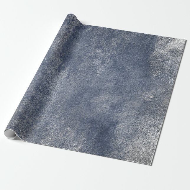 Silbergraugraue grungy Blue Wrap Geschenkpapier (Ungerollt)