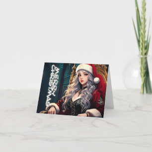 Silberhaar-Weihnachtsmann – Frohe Weihnachten Karte