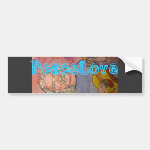 Silberhaarrocker PeaceLove Autoaufkleber