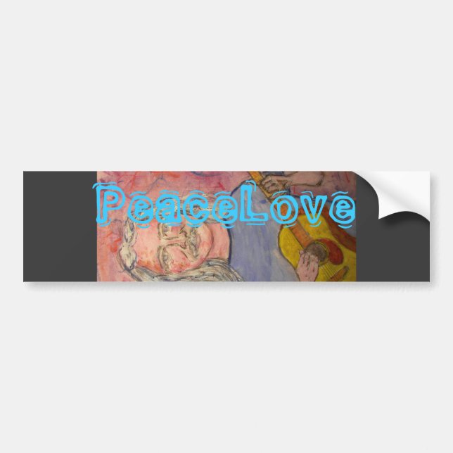 Silberhaarrocker PeaceLove Autoaufkleber (Vorne)