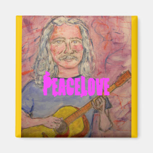 Silberhaarrocker PeaceLove Magnet