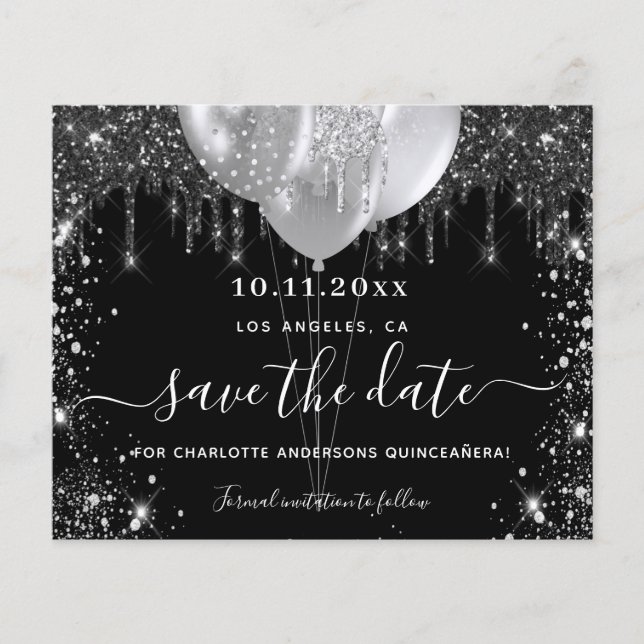 Silberhaushalt auf der Halbinsel Quinceanera Save  Flyer (Vorne)