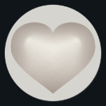 Silberherz Runder Aufkleber<br><div class="desc">Dieser Aufkleber weist ein formschön silberes Herz auf grauem Hintergrund auf. Klicken Sie auf "Anpassen", um das silberne verblassende Herzbild zu verändern, die Hintergrundfarbe zu ändern und Text hinzuzufügen. Ein Herzaufkleber funktioniert als feierliche Ergänzung zu Weinflaschen, Bonbons, Geschenktaschen oder anderen Gastgeschenken für Hochzeiten, Verlobung oder Jubiläum Party und Brautpartys. Personalisieren...</div>